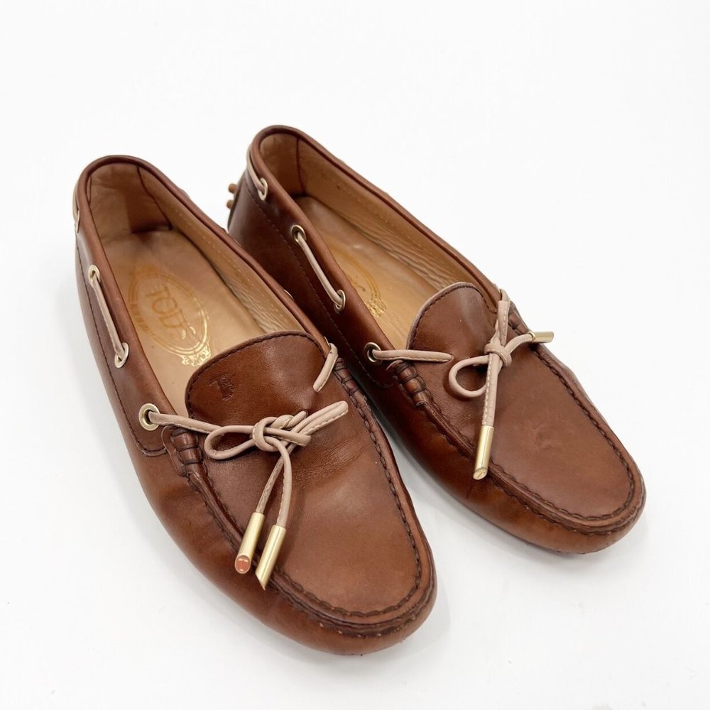 Tods Gommino Brown Leather Driving Shoes